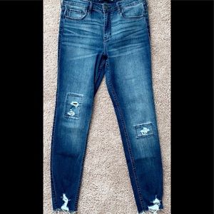 Women ripped denim